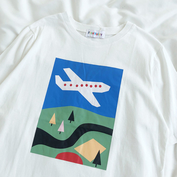 Tricou lat de dama cu maneci scurte si decolteu oval