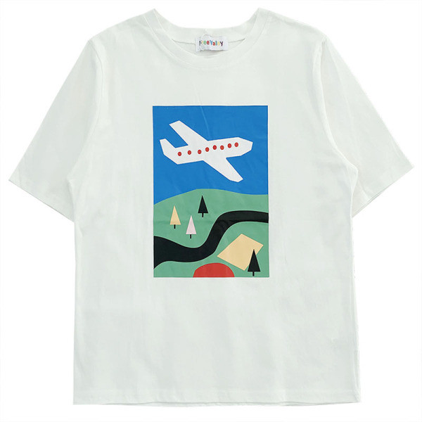 Tricou lat de dama cu maneci scurte si decolteu oval