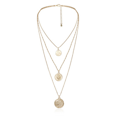 Modernus trivietis moteriškas karoliai su pakabukais