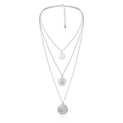 Modernus trivietis moteriškas karoliai su pakabukais