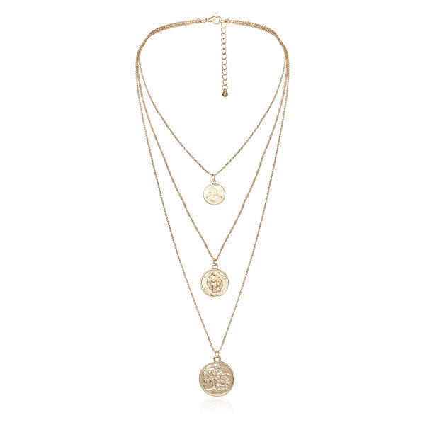 Modernus trivietis moteriškas karoliai su pakabukais