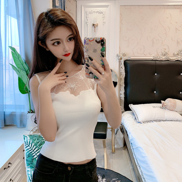 Női kordbársony mez csipkével