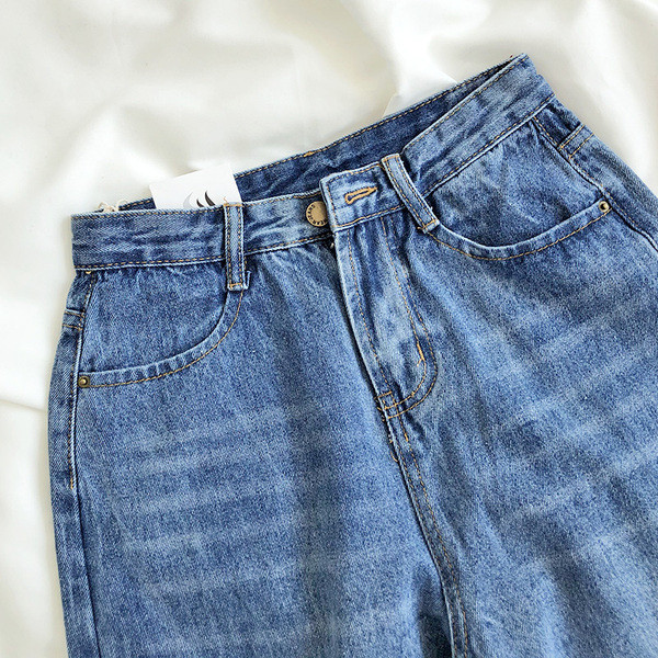 Retrosinised kõrge vöökohaga naiste teksad