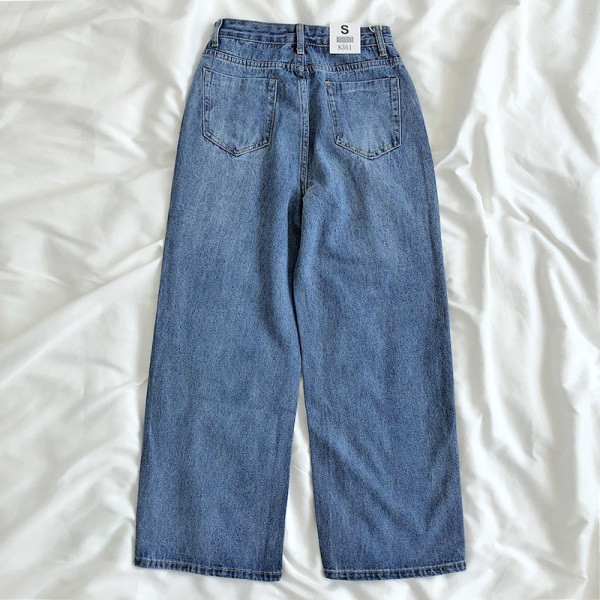 Retrosinised kõrge vöökohaga naiste teksad