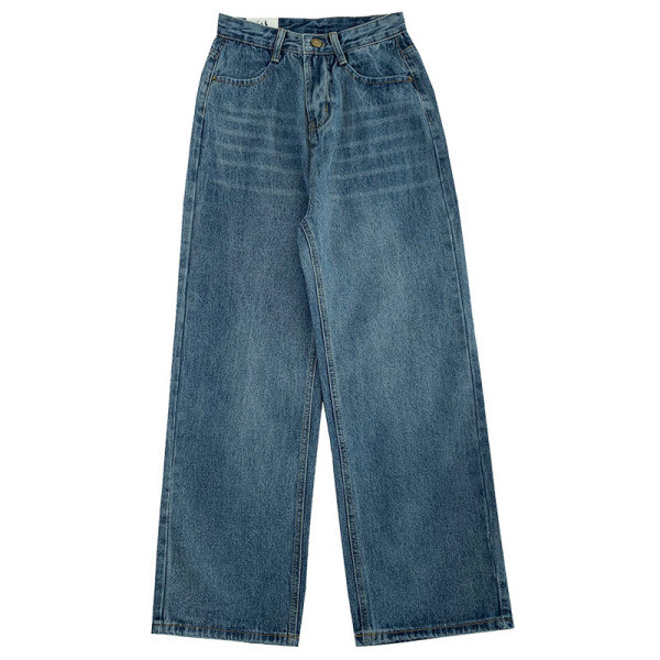 Retrosinised kõrge vöökohaga naiste teksad