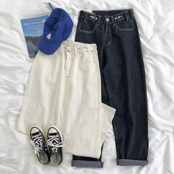 Retro ženske traperice visokog struka - široki model