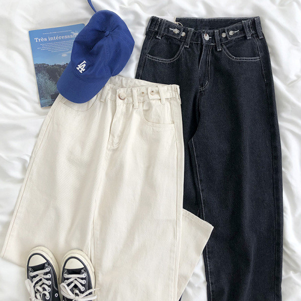 Retro ženske traperice visokog struka - široki model