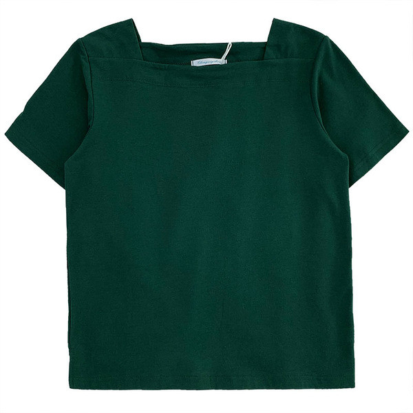 Įprasti moteriški marškinėliai kvadratine iškirpte