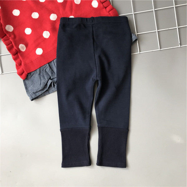 Set copii pentru fete bluza din doua piese cu buline si jambiere