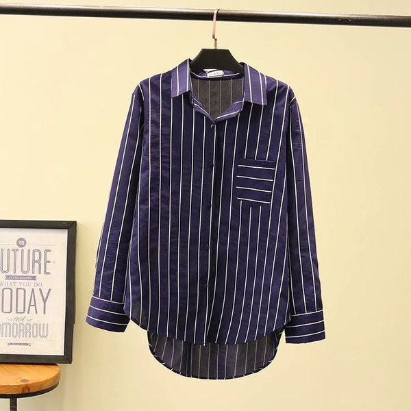 Cămașă lungă de damă modernă model asimetric cu mâneci lungi și buzunar