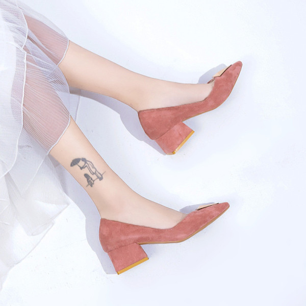 Sieviešu apavu smails modelis ar plakanu zoli un metāla elementu