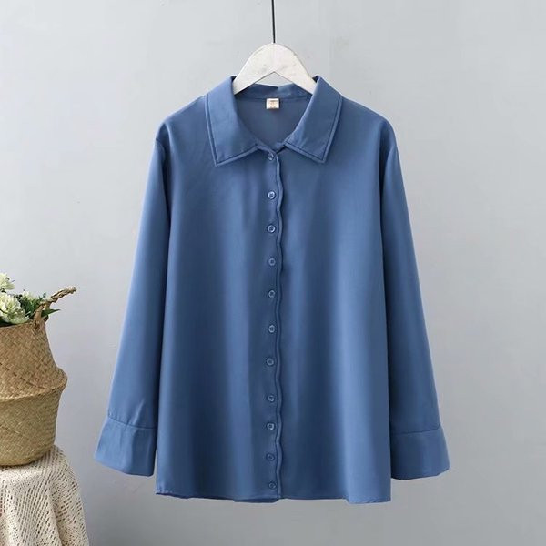 Cămașă modernă de damă cu guler clasic și mâneci lungi