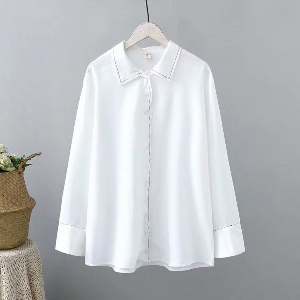 Cămașă modernă de damă cu guler clasic și mâneci lungi