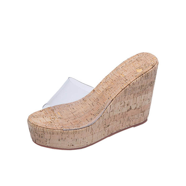 Papuci casual dama cu platforma si curea din silicon