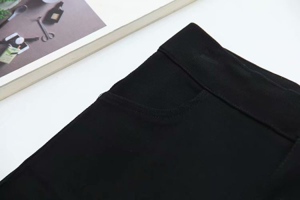 Moderne ženske duge hlače s visokim strukom i džepovima