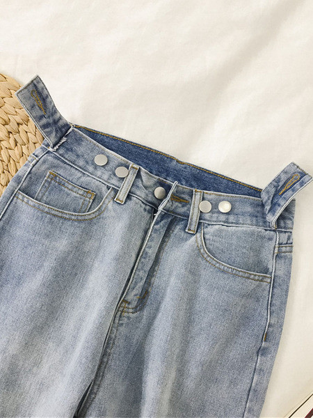 Könnyű női farmer széles modell magas derékkal