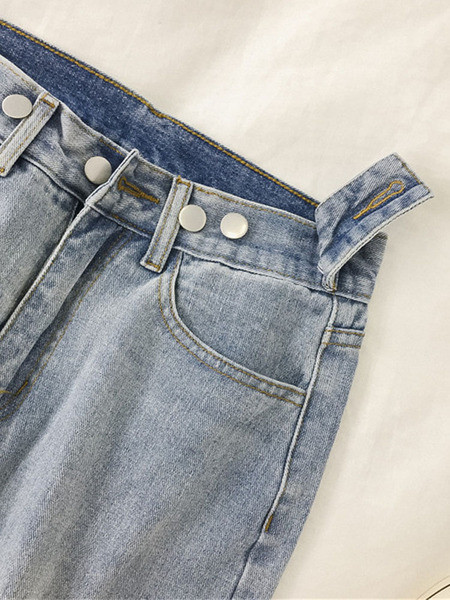 Könnyű női farmer széles modell magas derékkal