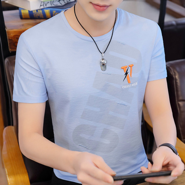 Ležerna muška majica s vezom i kratkim rukavima