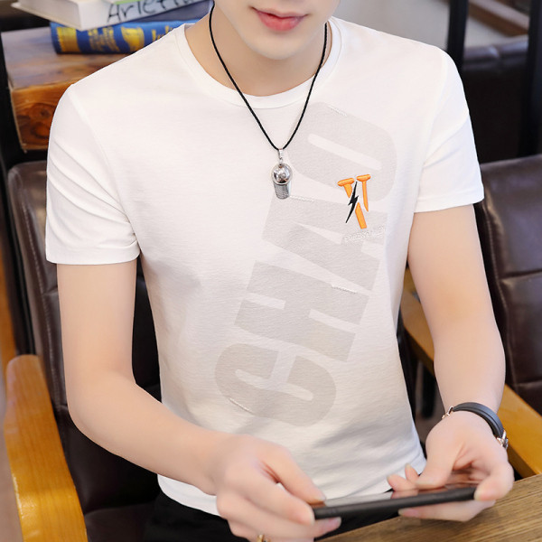 Ležerna muška majica s vezom i kratkim rukavima