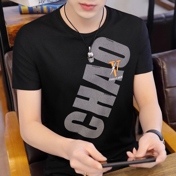 Ležerna muška majica s vezom i kratkim rukavima