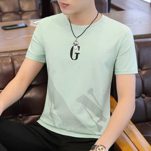 Tricou barbatesc cu broderie si decolteu rotund