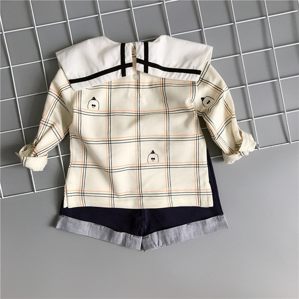 Új modell gyerek szett fiúknak kétrészes ing + rövidnadrág