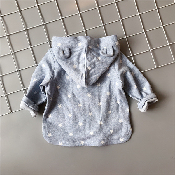 Moderna dječja jakna za dječake s kapuljačom u obliku zvjezdica