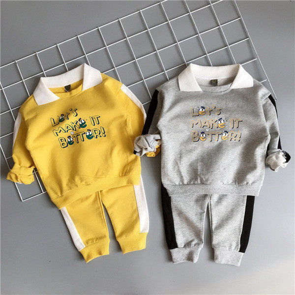 Naujo modelio kasdieninis vaikiškas dviejų dalių rinkinys berniukams