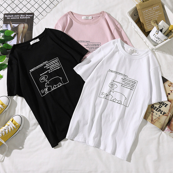 Sieviešu kokvilnas T-krekls ar apdruku un izmēriem līdz 5XL