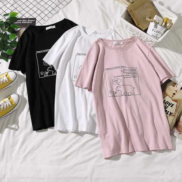 Sieviešu kokvilnas T-krekls ar apdruku un izmēriem līdz 5XL