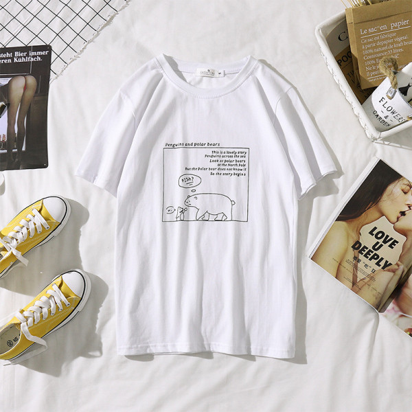 Sieviešu kokvilnas T-krekls ar apdruku un izmēriem līdz 5XL