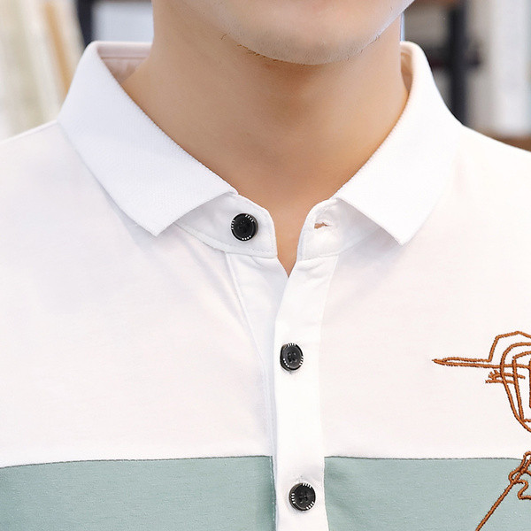 Moodne meeste t-särk tikandi ja kraega