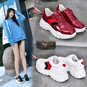 Adidasi moderni de dama din piele ecologica si talpa inalta