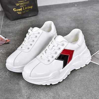 Adidasi moderni de dama din piele ecologica si talpa inalta