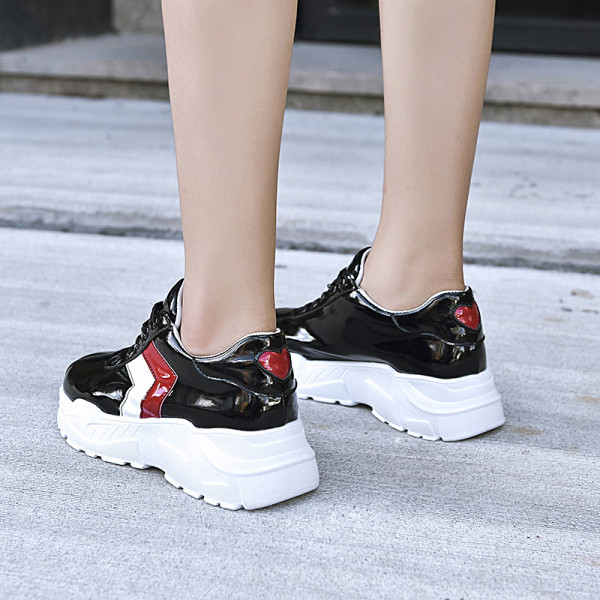 Adidasi moderni de dama din piele ecologica si talpa inalta