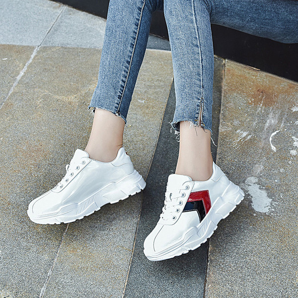 Adidasi moderni de dama din piele ecologica si talpa inalta