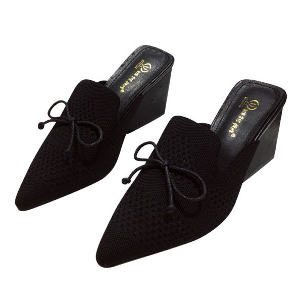 Dnevne špicaste tekstilne papuče s trakom