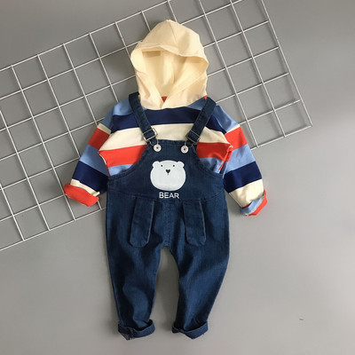 Naujo modelio vaikiškas komplektas berniuko palaidinei ir kombinezonui