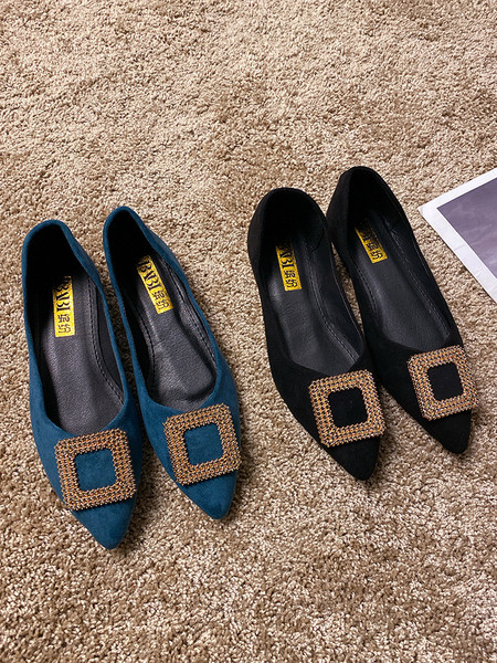 Női alkalmi cipő öko velúrból, lapos talppal