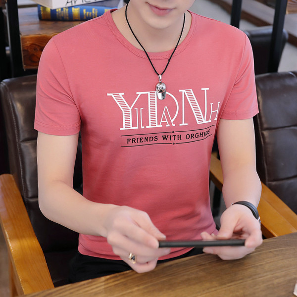 Moderna muška majica s natpisima i okruglim izrezom