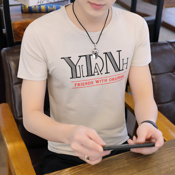 Moderna muška majica s natpisima i okruglim izrezom