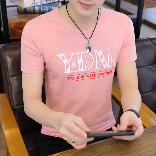 Moderna muška majica s natpisima i okruglim izrezom