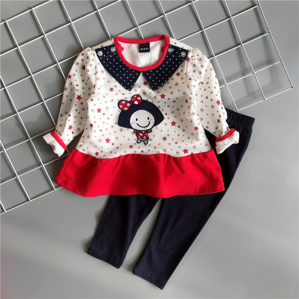 Šiuolaikiškas vaikiškas palaidinės ir antblauzdžių komplektas mergaitėms