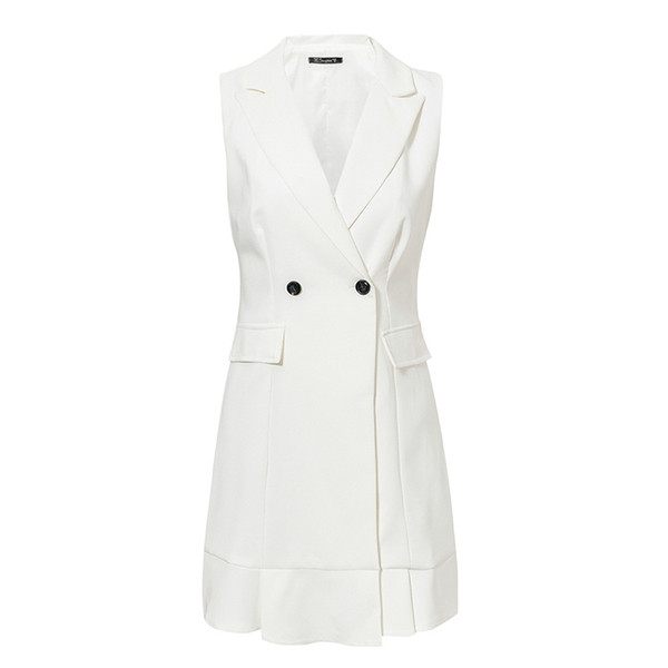 Elegantna ženska kratka haljina s džepovima i gumbima