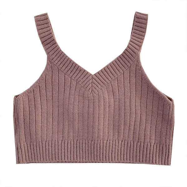 Bustiera de dama scurta tricotata cu bretele late