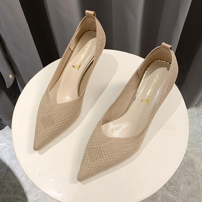 Pantofi de dama eleganti cu toc inalt de 7 cm subtire - model ascutit