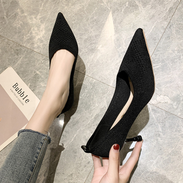 Pantofi de dama eleganti cu toc inalt de 7 cm subtire - model ascutit