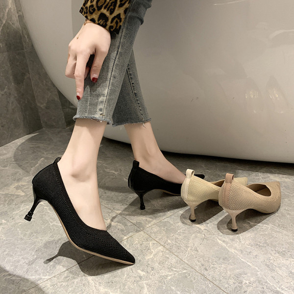 Pantofi de dama eleganti cu toc inalt de 7 cm subtire - model ascutit