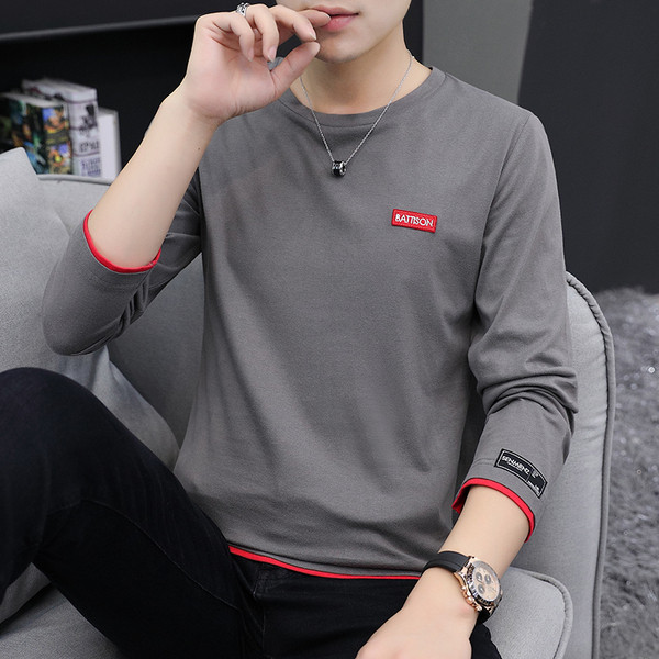 Lezser férfi blúz, hosszú ujjal és kerek nyakkivágással