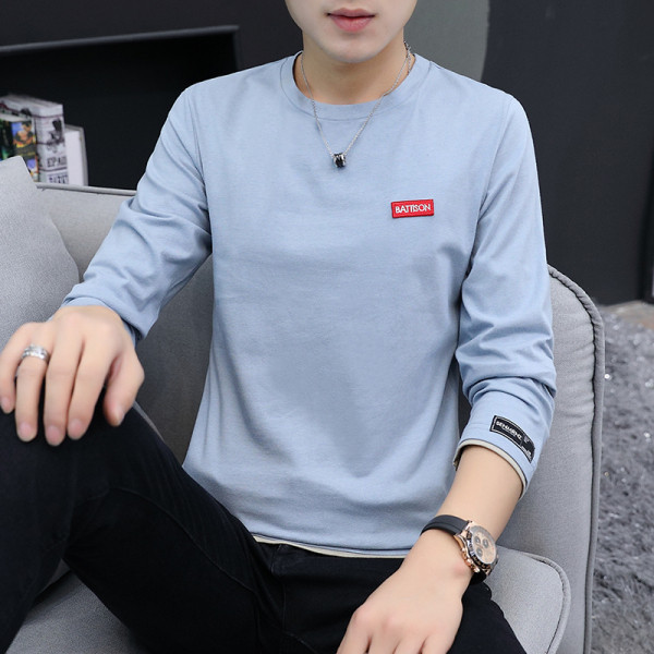 Lezser férfi blúz, hosszú ujjal és kerek nyakkivágással